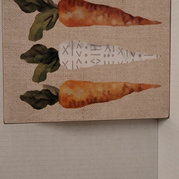 Adorable Orange and White Burlap Carrots Canvas Plaque - Picture 2 of 14